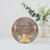 Rustic Woodland Animals Baby shower Kaart (Staand voorkant)