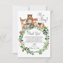 Rustic Woodland Animals Baby shower Neutral Boy