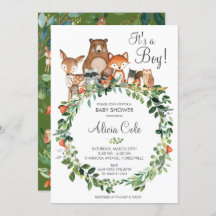 Rustic Woodland Animals Baby shower Neutral Boy