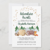 Rustic Woodland Animals Baby shower per post Kaart (Voorkant)