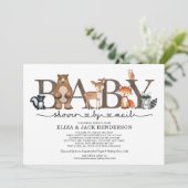 Rustic Woodland Animals Baby shower per post Kaart (Staand voorkant)