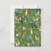 Rustic Woodland Animals Baby shower Sprinkle Boy Bedankkaart (Achterkant)