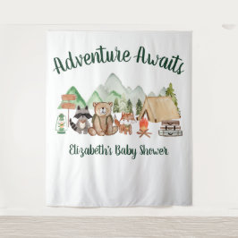 Rustic Woodland Animals Baby shower Wandkleed