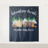 Rustic Woodland Animals Baby shower Wandkleed (Voorkant)