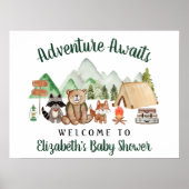 Rustic Woodland Animals Baby shower Welkom Poster (Voorkant)