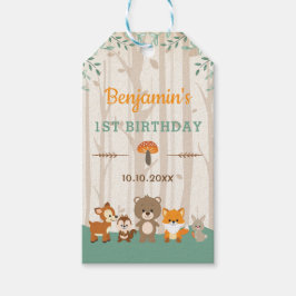 Rustic Woodland Animals Birthday Baby shower Cadeaulabel