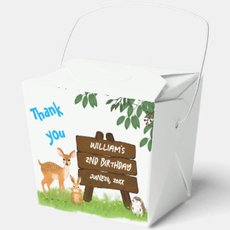 Rustic Woodland Animals Birthday  Bedankdoosjes
