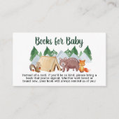 Rustic Woodland Animals Books for Baby shower Informatiekaartje (Voorkant)