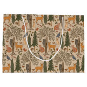 Rustic Woodland Animals Boy Baby shower Groot Cadeauzakje (Achterkant)