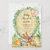 Rustic Woodland Animals Boys Baby shower Kaart (Voorkant)