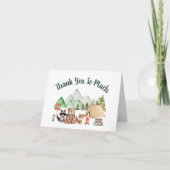Rustic Woodland Animals Camping Baby shower Bedankkaart (Voorkant)