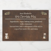Rustic Woodland Animals Christmas Hot Cocoa Mix Voedselcontainer Etiket (Enkel label)