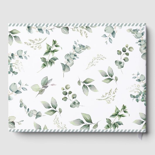Rustic Woodland Animals Greenery Boy Baby Shower  Gastenboek (Achterkant)