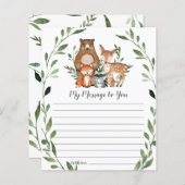 Rustic Woodland Animals Greenery Message Kaart (Voorkant / Achterkant)