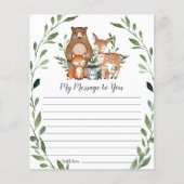 Rustic Woodland Animals Greenery Message Kaart (Voorkant)