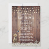 Rustic Woodland Animals String Light Baby shower Kaart (Voorkant)