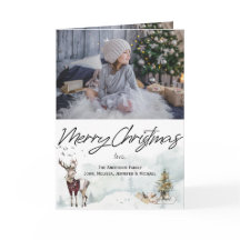 Rustic Woodland Animals Waterverf kerstfoto