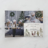 Rustic Woodland Animals Waterverf kerstfoto Kaart (Binnen)