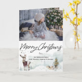 Rustic Woodland Animals Waterverf kerstfoto Kaart (Gele Bloem)