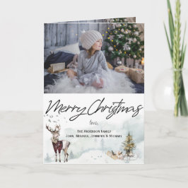 Rustic Woodland Animals Waterverf kerstfoto Kaart