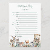 Rustic Woodland Animals Wensen voor Baby Game Advieskaart (Voorkant)