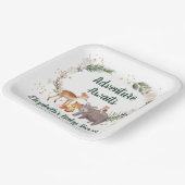 Rustic Woodland Animals Winter Baby shower Papieren Bordje (Gebogen)