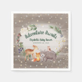 Rustic Woodland Animals Winter Baby shower Servet (Voorkant)