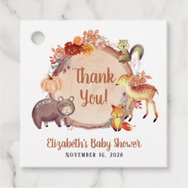 Rustic Woodland Autumn Baby shower Dank u Bedankjes Labels