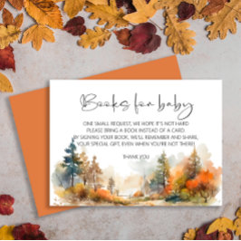 Rustic Woodland Autumn Forest boeken voor baby Informatiekaartje
