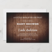 Rustic Woodland Baby Boy Shower (Barn Wood) Kaart (Achterkant)