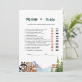 Rustic Woodland baby eigenschap baby shower spel K Kaart (Staand voorkant)