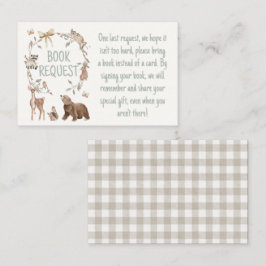 Rustic Woodland Baby Shower Book Request Insert Klantenkaartje