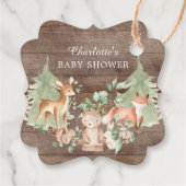 Rustic Woodland Baby shower Favor Gift Label (Achterkant)