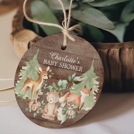 Rustic Woodland Baby shower Favor Gift Label