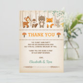 Rustic Woodland Baby shower Forest Hartelijk dank Kaart (Staand voorkant)