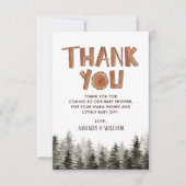Rustic Woodland Baby shower Hartelijk dank Bedankkaart (Voorkant)