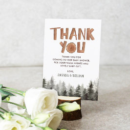 Rustic Woodland Baby shower Hartelijk dank Bedankkaart