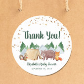 Rustic Woodland Baby shower Hartelijk dank Ronde Sticker