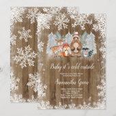 Rustic Woodland Baby shower Kaart (Voorkant / Achterkant)