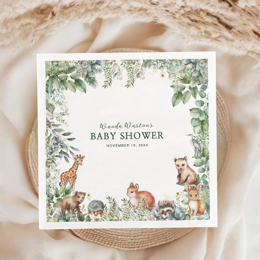 Rustic Woodland Baby shower Papier servetten