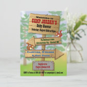 Rustic Woodland Baby shower Uitnodigingen (Staand voorkant)