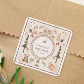 Rustic Woodland Baby shower Vierkante Sticker