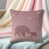 Rustic Woodland Bear Baby Shower Pink Throw Pillow Kussen