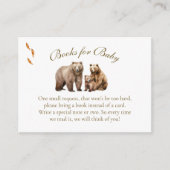 Rustic Woodland Bear Books for Baby Insert Card Informatiekaartje (Voorkant)