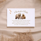 Rustic Woodland Bear Books for Baby Insert Card Informatiekaartje