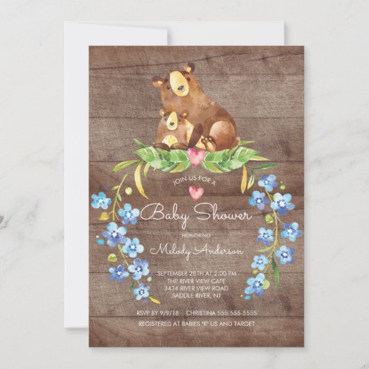 Rustic Woodland Beer Baby shower Kaart (Voorkant)