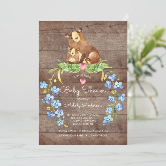 Rustic Woodland Beer Baby shower Kaart (Staand voorkant)