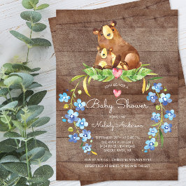 Rustic Woodland Beer Baby shower Kaart