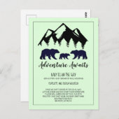 Rustic Woodland Beer Baby shower per post Briefkaart (Voorkant / Achterkant)