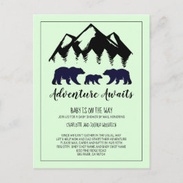 Rustic Woodland Beer Baby shower per post Briefkaart
